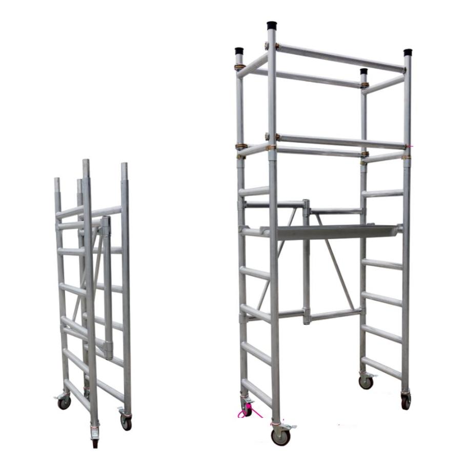 How To Set Up Aluminum Mobile Folding Scaffold for Concerts Equipment Installation Work