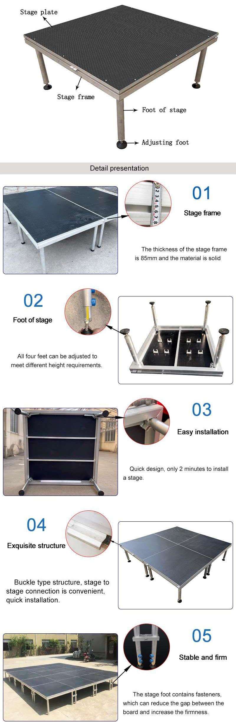 portable quick locking stage